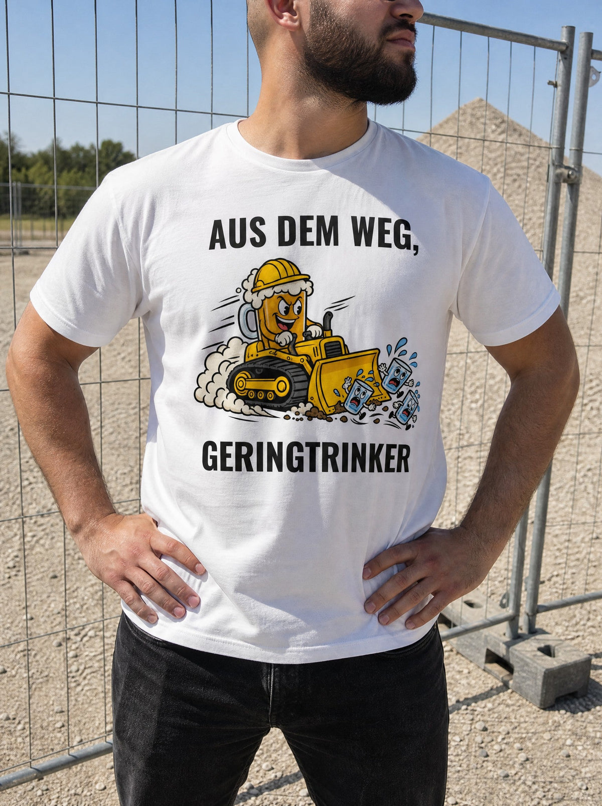 Aus dem Weg, Geringtrinker T-Shirt getragen